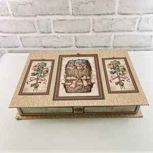 Keepsakes/Memory/Jewelry Box Country French Cottage Floral Rectangular 12.5 x 9